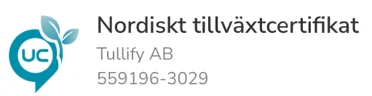 Nordiskt tillväxtcertifikat från UC för Tullify AB